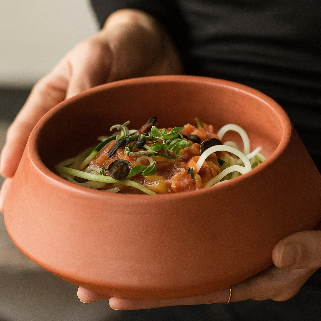 Terra Serve Bowl- Made with Natural Terracotta. (8" dia)