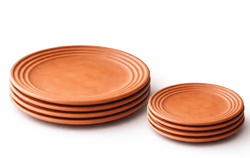 Set of 4 Terracotta Dinner plate and Side plate.