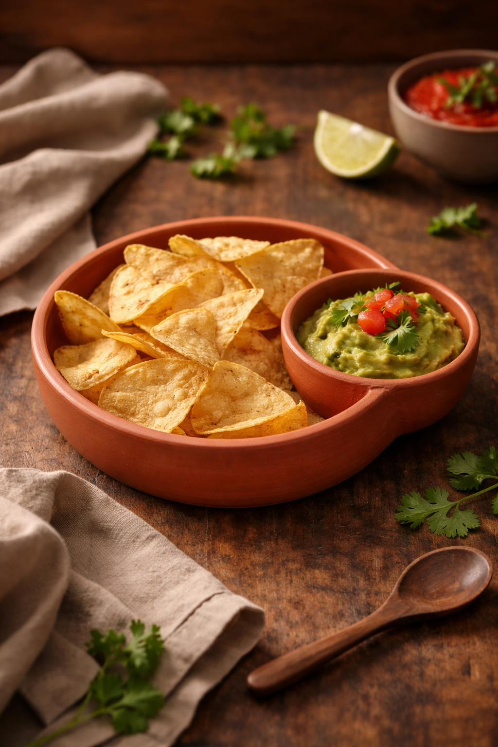 Dip and Serve Bowl- Handmade with Natural Terracotta (9" Dia)