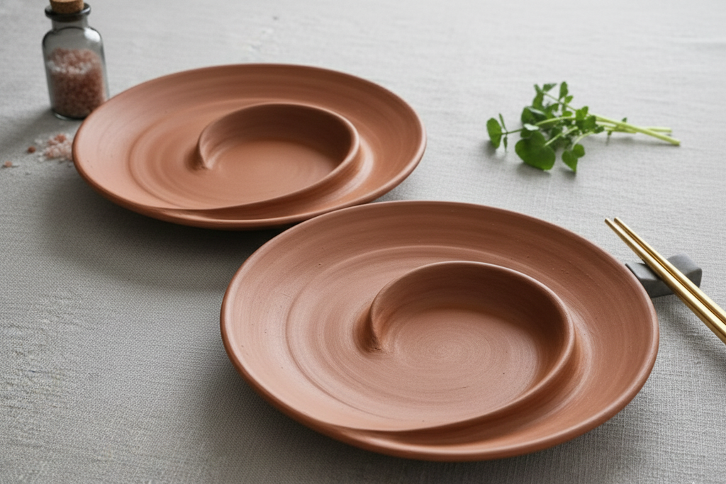 Gourmet Spiral Plate-  Set of 2 Fine dining dinner plate (8" Dia)