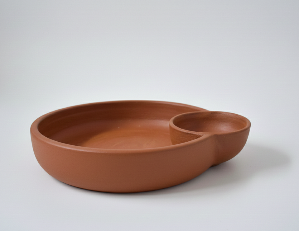 Dip and Serve Bowl- Handmade with Natural Terracotta (9" Dia)
