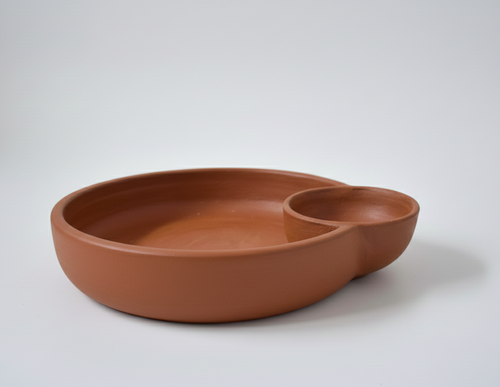 Dip and Serve Bowl- Handmade with Natural Terracotta (9" Dia)