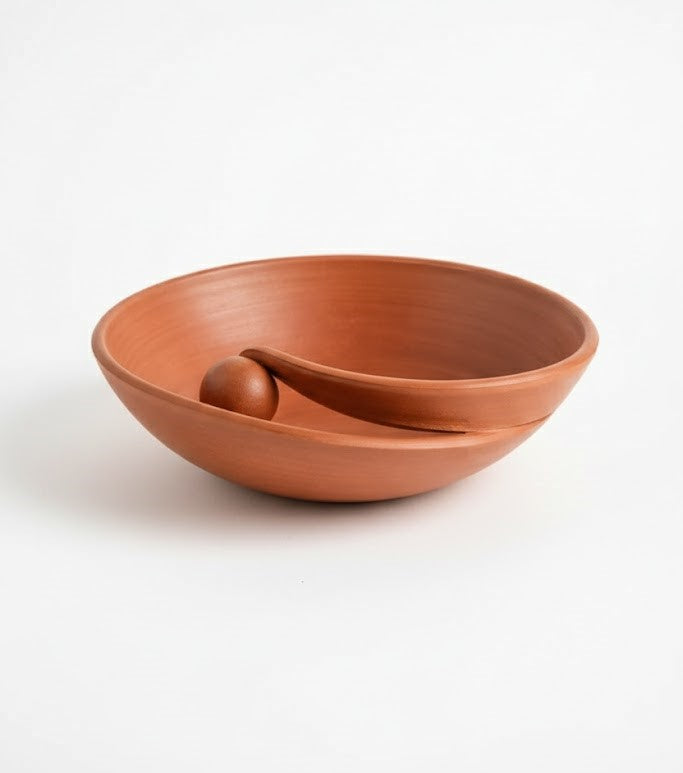 The Slit Bowl- 9" Terracotta Serving Bowl (Set of 2)