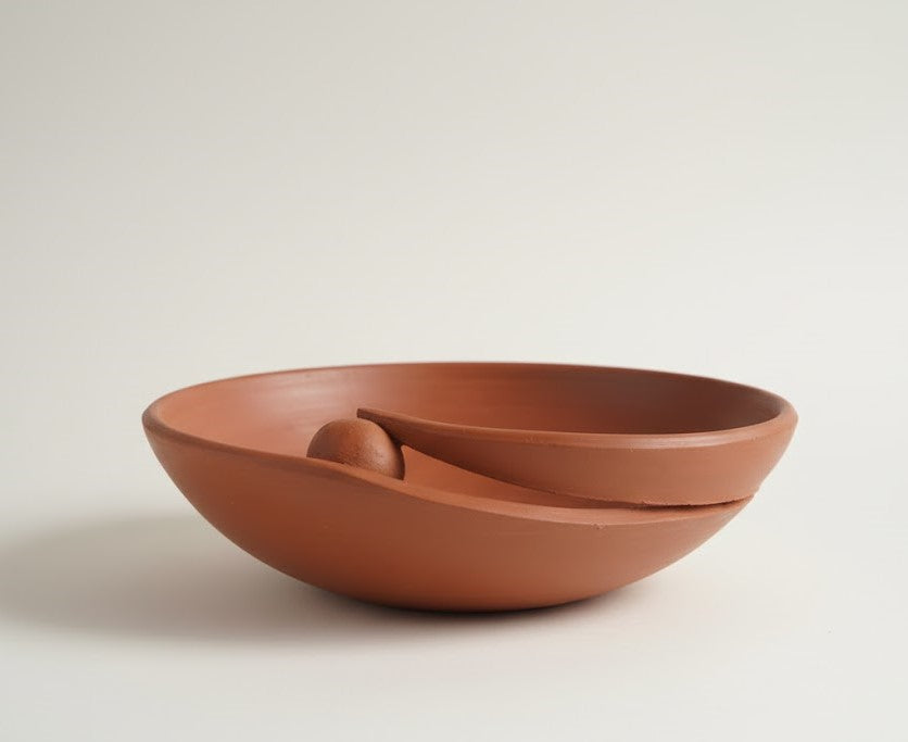 The Slit Bowl- 9" Terracotta Serving Bowl (Set of 2)