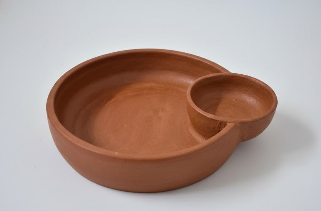 Dip and Serve Bowl- Handmade with Natural Terracotta (9" Dia)